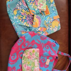 Lily Pultizer, estee lauder totes, never used